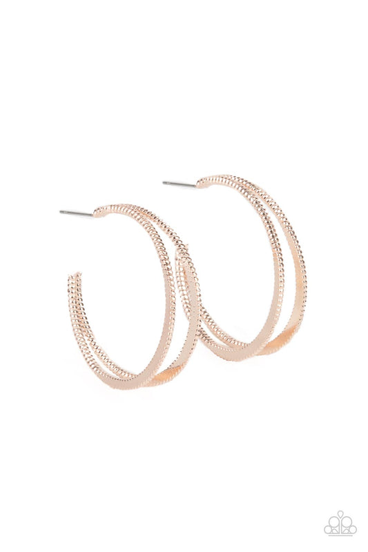 Rustic Curves Earrings - Rose Gold