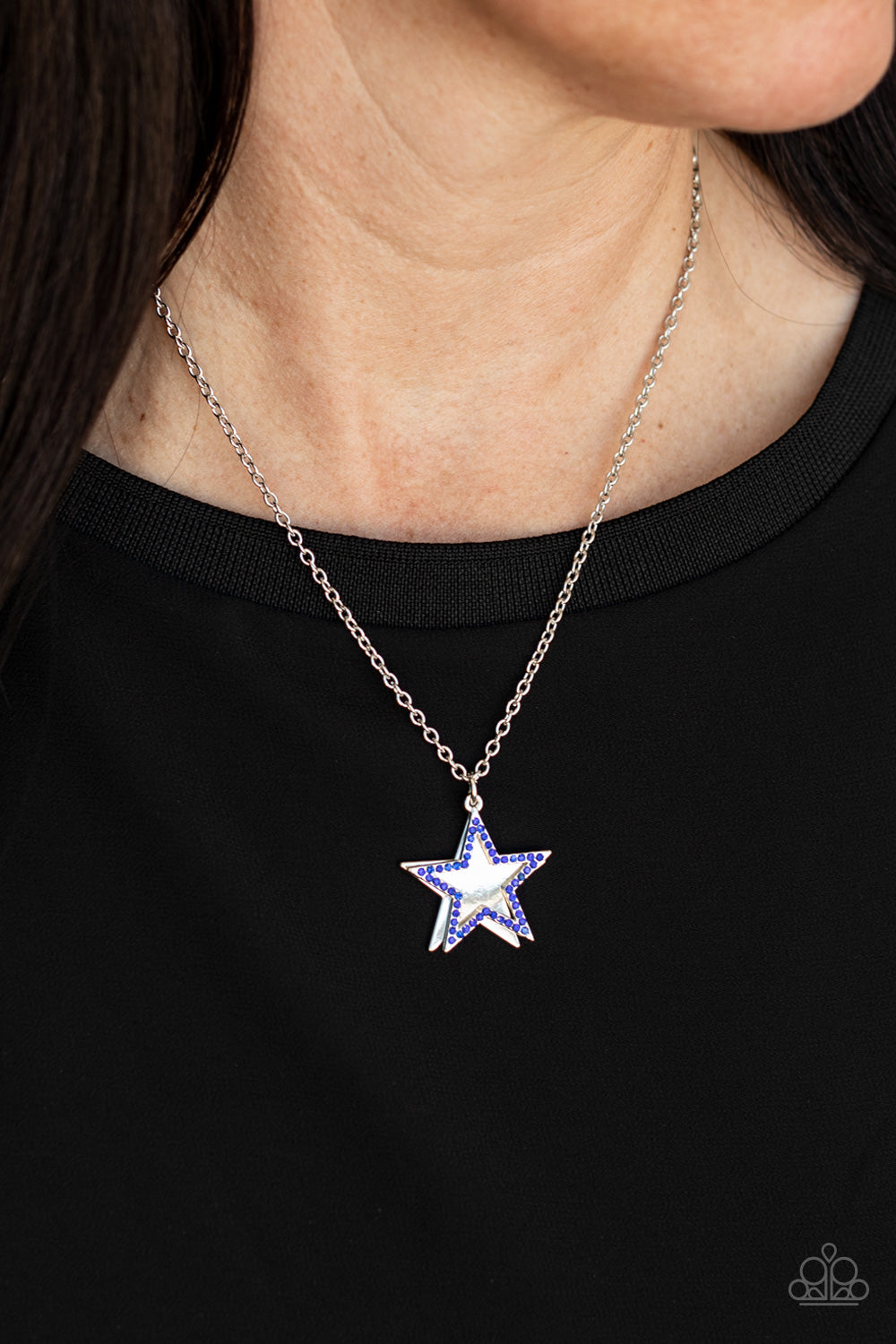 American Anthem - Silver with Blue Necklace