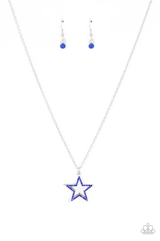 American Anthem - Silver with Blue Necklace