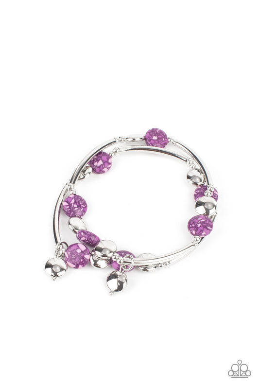 Terrazzo Territory - Silver w/Purple Bracelet