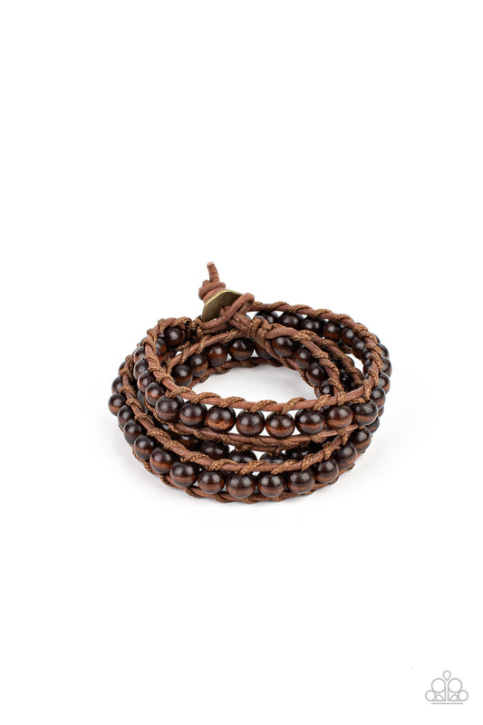 Pine Paradise - Brown Wood Beads Bracelet