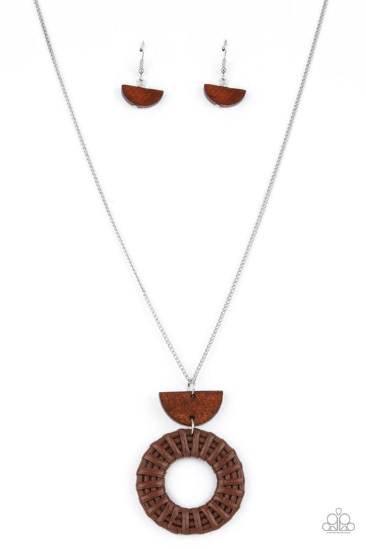 Homespun Stylist - Silver w/Brown Necklace