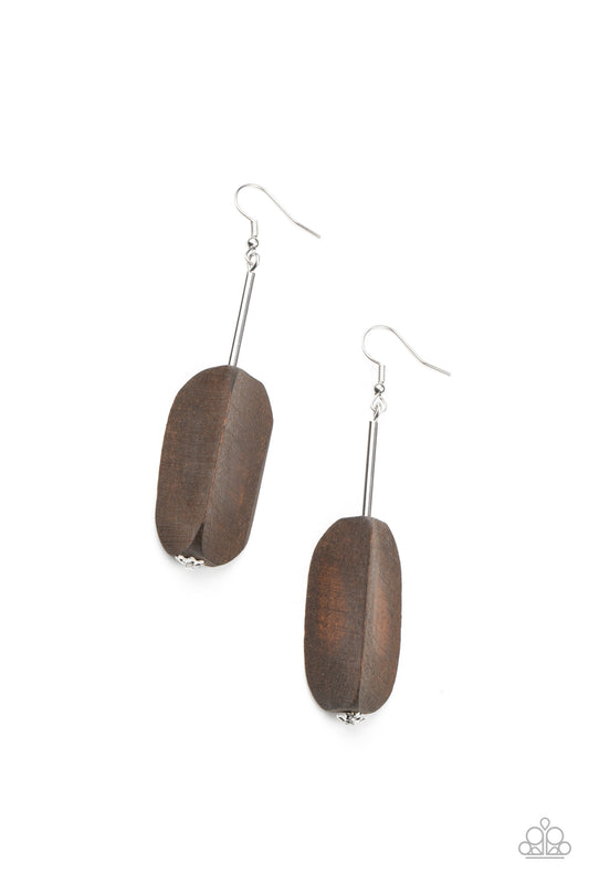 Tamarack Trail - Brown Wood Earrings