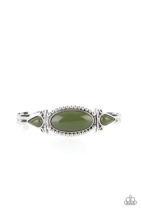 Tribal Trinket - Silver w/Green Bracelet