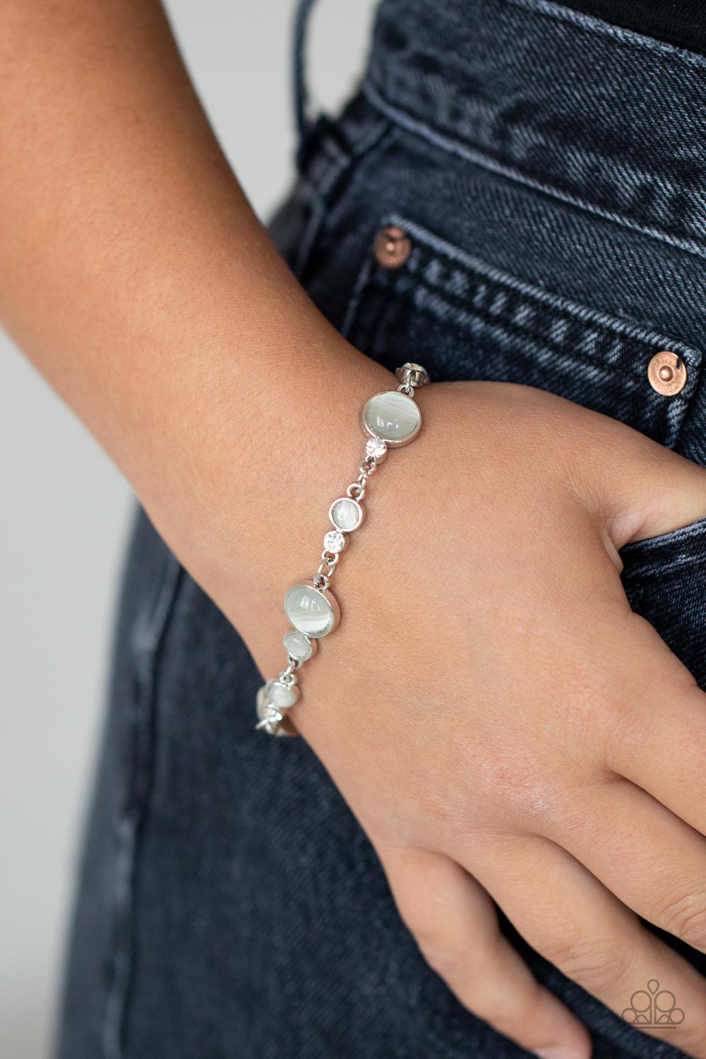 Storybook Beam - Silver w/White Bracelet