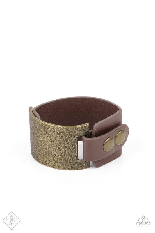 Studded Synchronism - Brown with Brass Bracelet