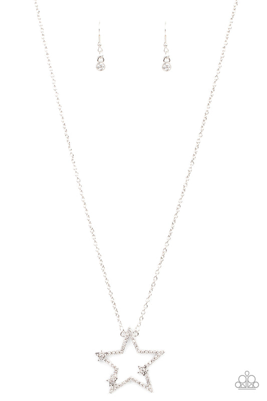 I Pledge Allegiance to the Sparkle - Silver w/White Gems Necklace