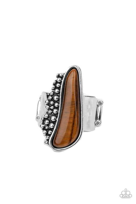 Gemstone Guide - Silver with Brown Ring
