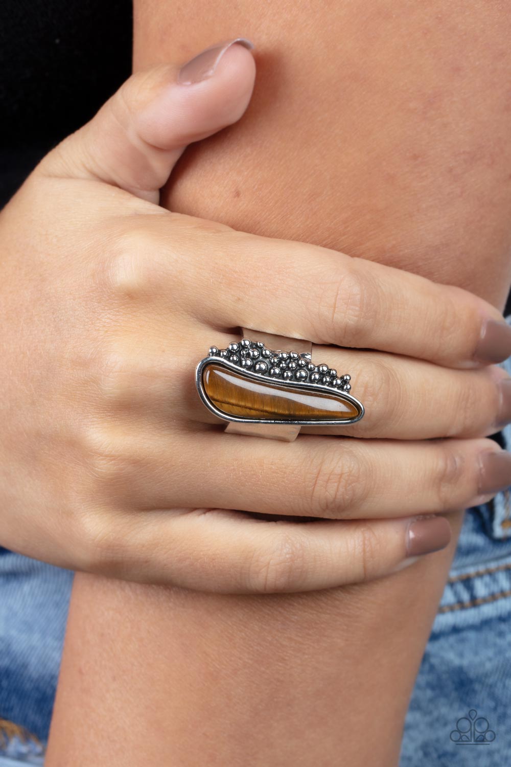 Gemstone Guide - Silver with Brown Ring