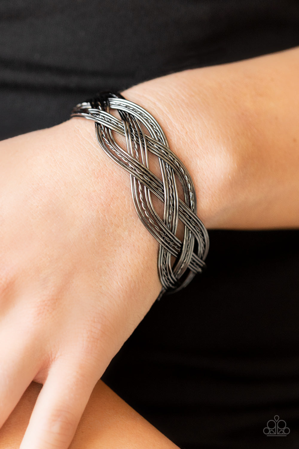 Get Your Wires Crossed - Gunmetal Bracelet
