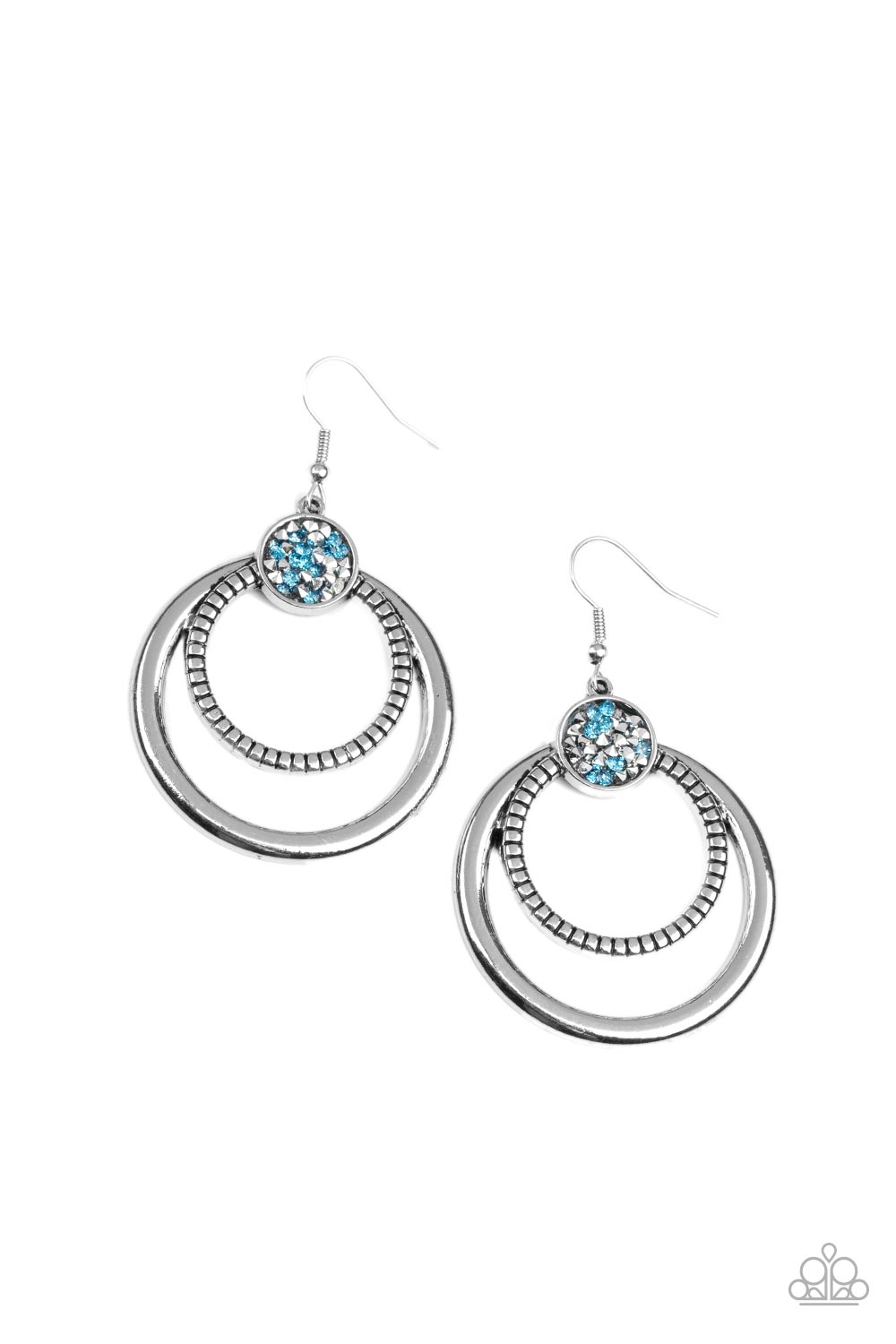 Spun Out Opulence - Silver w/Blue Earrings