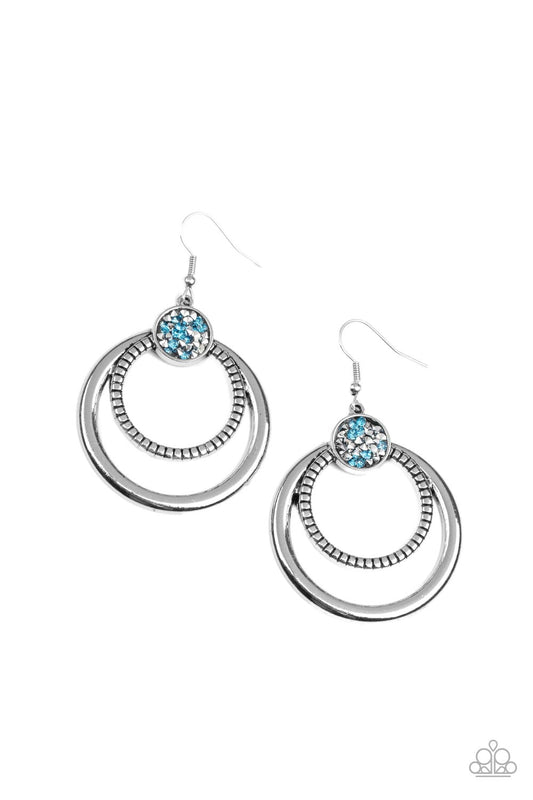 Spun Out Opulence - Silver w/Blue Earrings