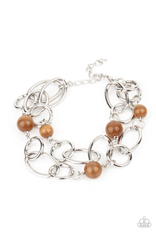 Delightfully Daydreamy - Silver w/Brown Bracelet