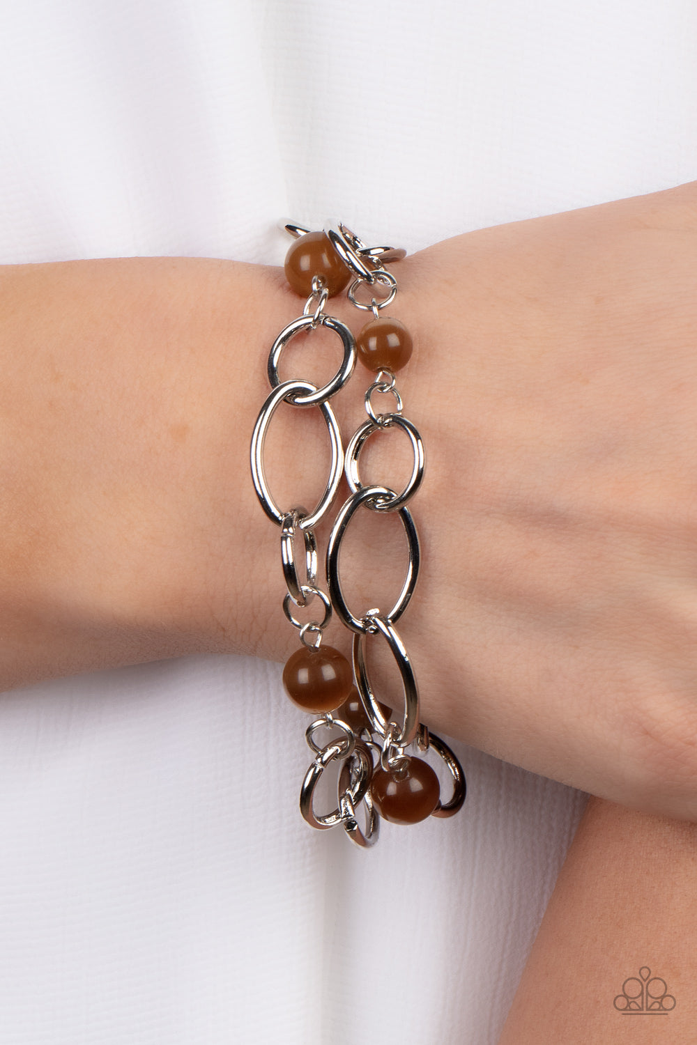 Delightfully Daydreamy - Silver w/Brown Bracelet