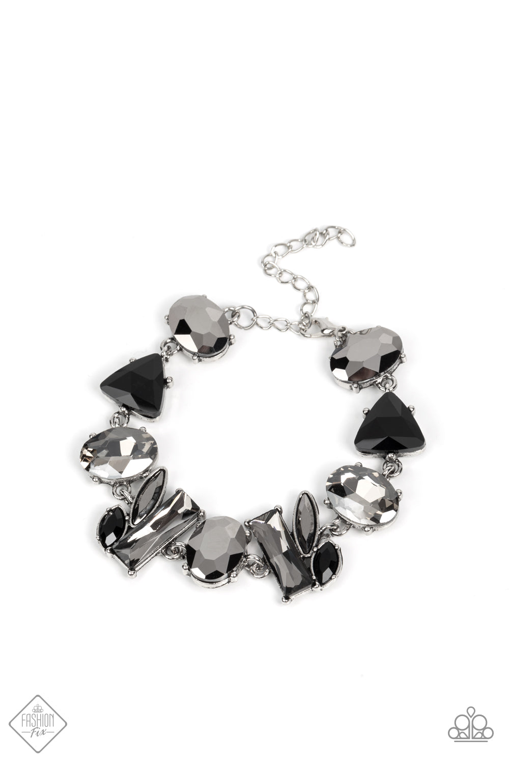 Marvelously Modish - Silver w/Hematite & Black Rhinestones Bracelet