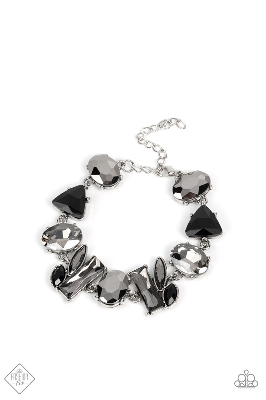 Marvelously Modish - Silver w/Hematite & Black Rhinestones Bracelet