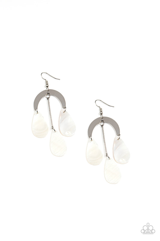 Atlantis Ambience - Silver w/White Earrings