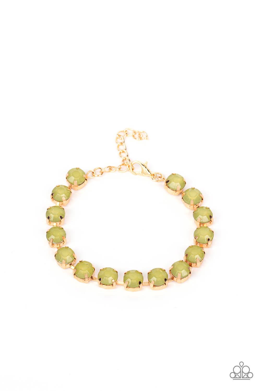 Dreamy Debutante - Gold w/Green Bracelet - Paparazzi Accessories