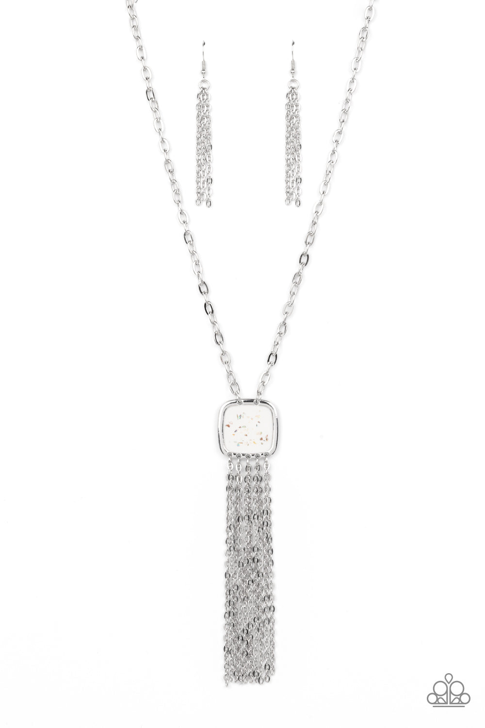 Seaside Season - Silver w/White Necklace