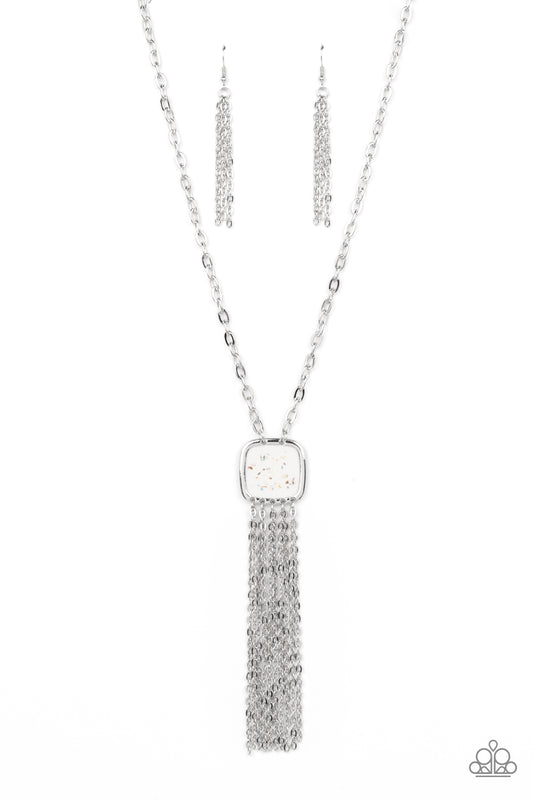 Seaside Season - Silver w/White Necklace