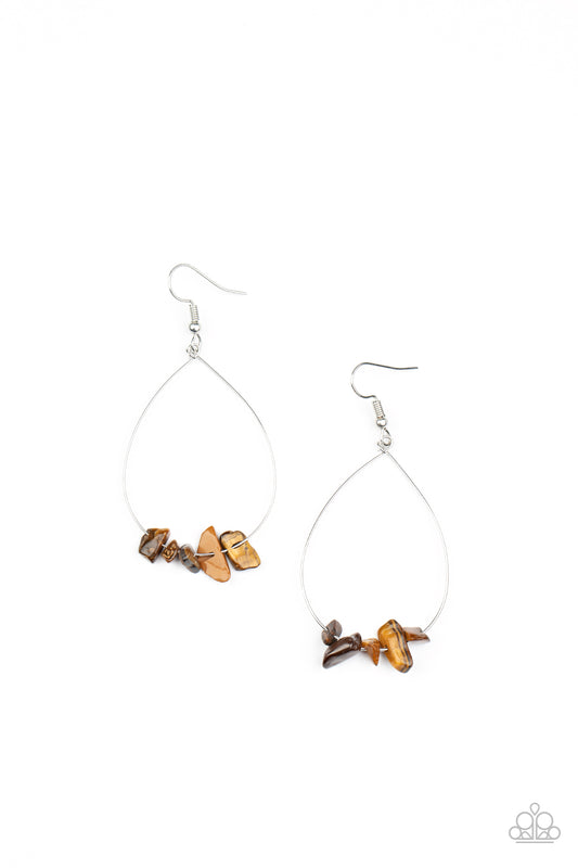 South Beach Serenity - Silver w/Brown Earrings