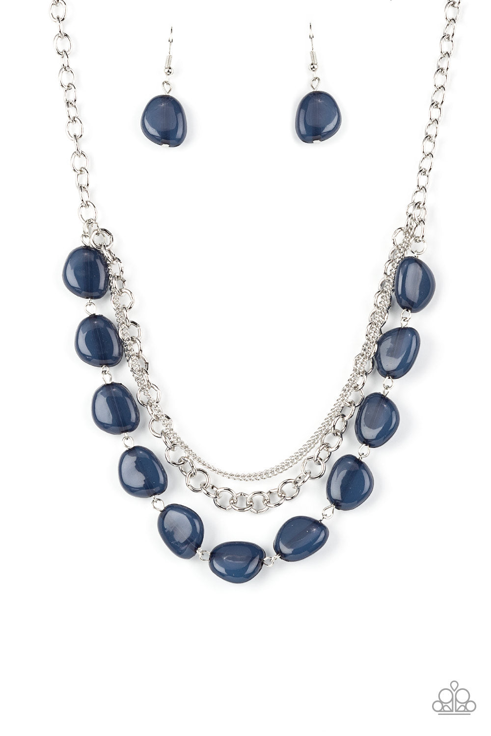 Pumped Up Posh - Silver w/Blue Necklace