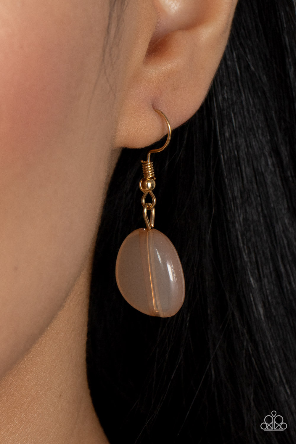 Pumped Up Posh - Gold  with Tan Necklace- Paparazzi Accessories