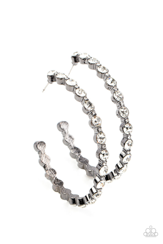 Royal Reveler - Gunmetal (Black) Hoop  Earrings