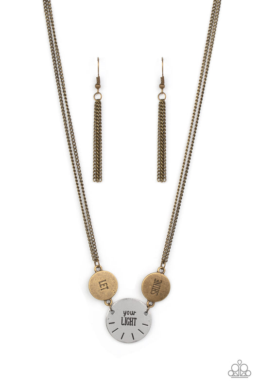 Shine Your Light - Brass w/Silver Necklace "Let your light shine"