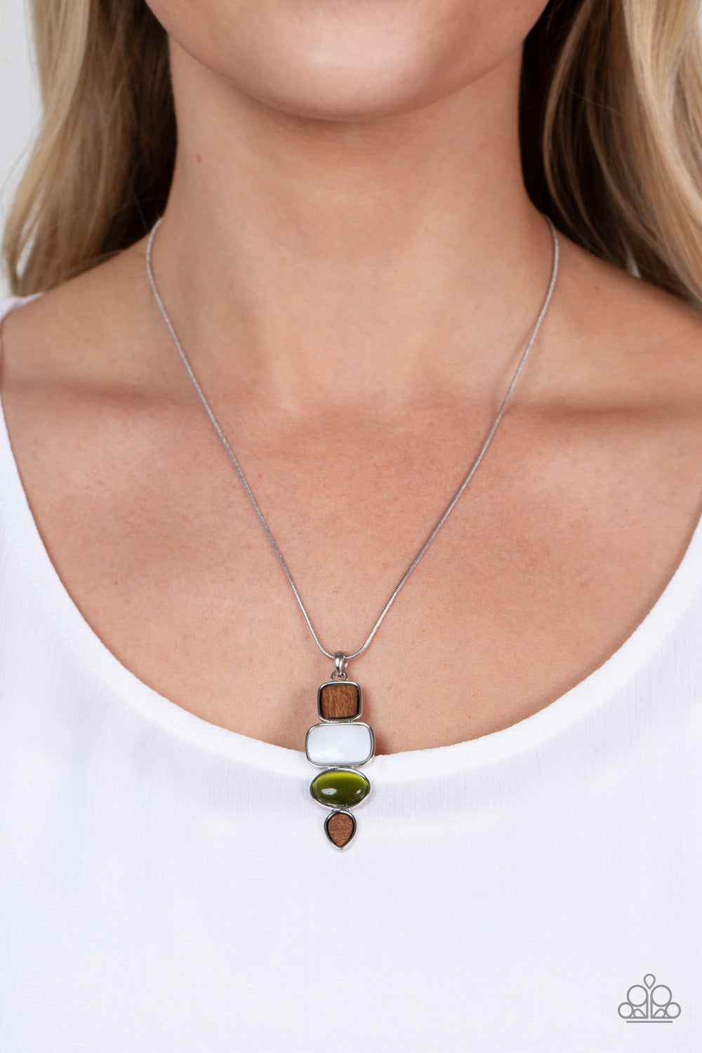 Elemental Energy - Green Necklace - Paparazzi Accessories