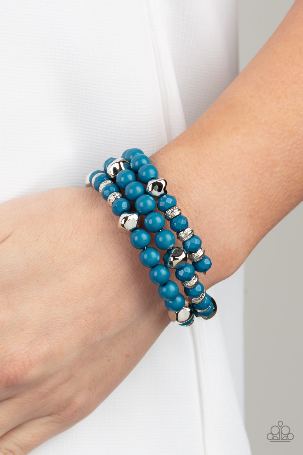 Vibrant Verve Bracelet - Silver & Blue