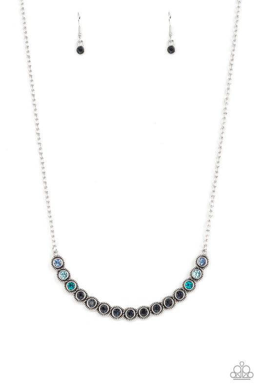 Throwing SHADES - Silver w/Blue Necklace