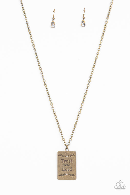 All About Trust - Brass Necklace - Paparazzi Accessories
