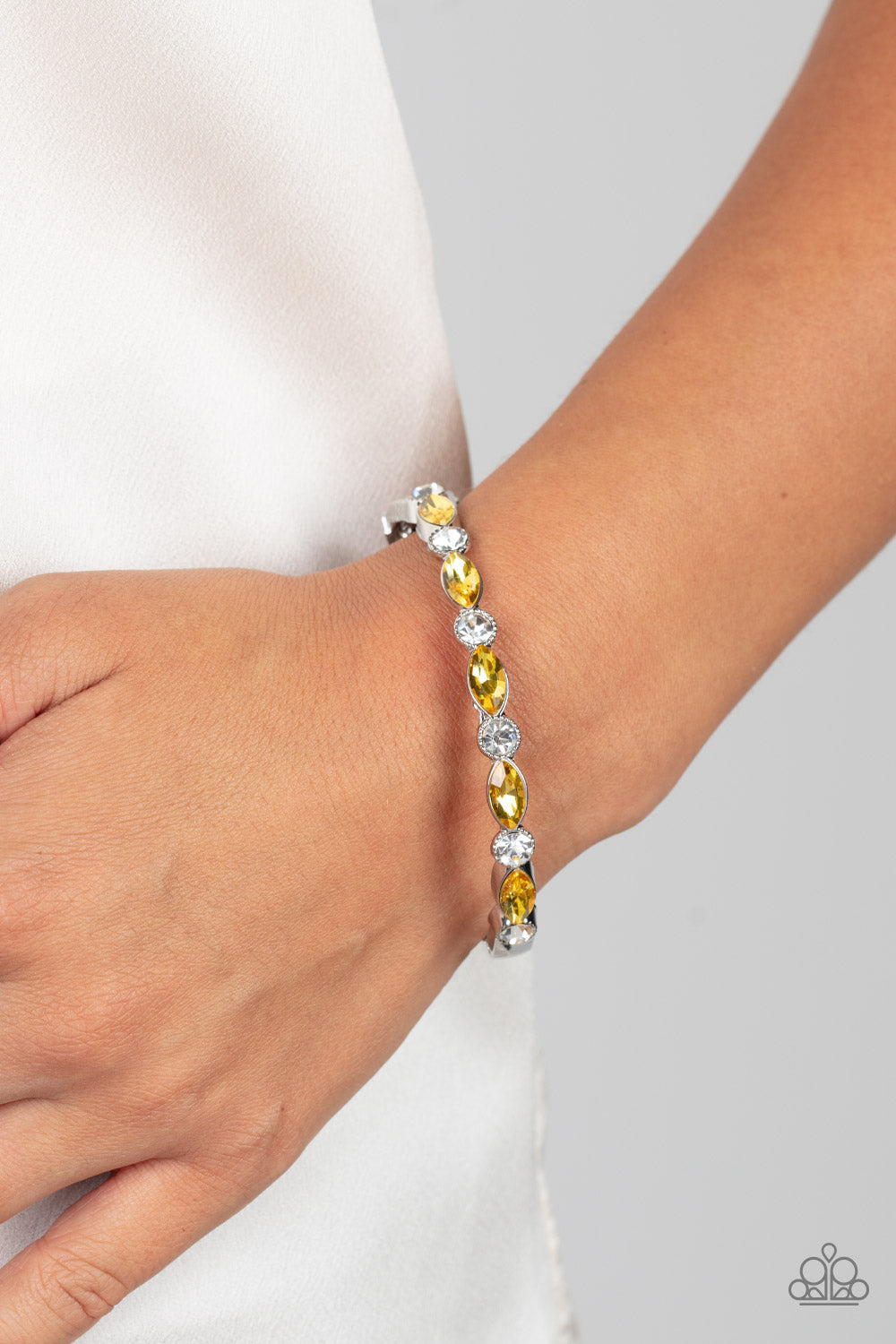 Petitely Powerhouse -  Silver w/Yellow Bracelet