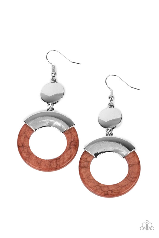 ENTRADA at Your Own Risk - Brown Earrings - Paparazzi Accessories