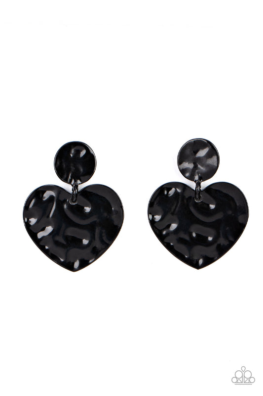 Just a Little Crush - Black Heart Earrings