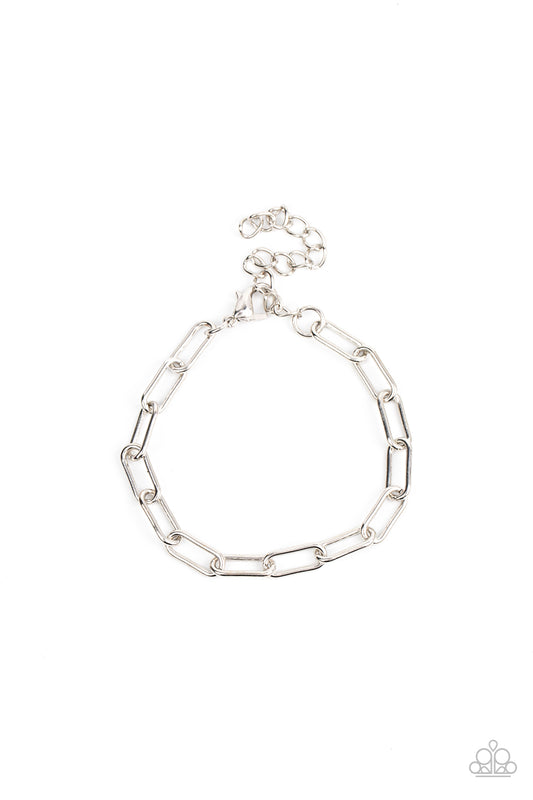 Lit Locomotion - Silver Men's Bracelet