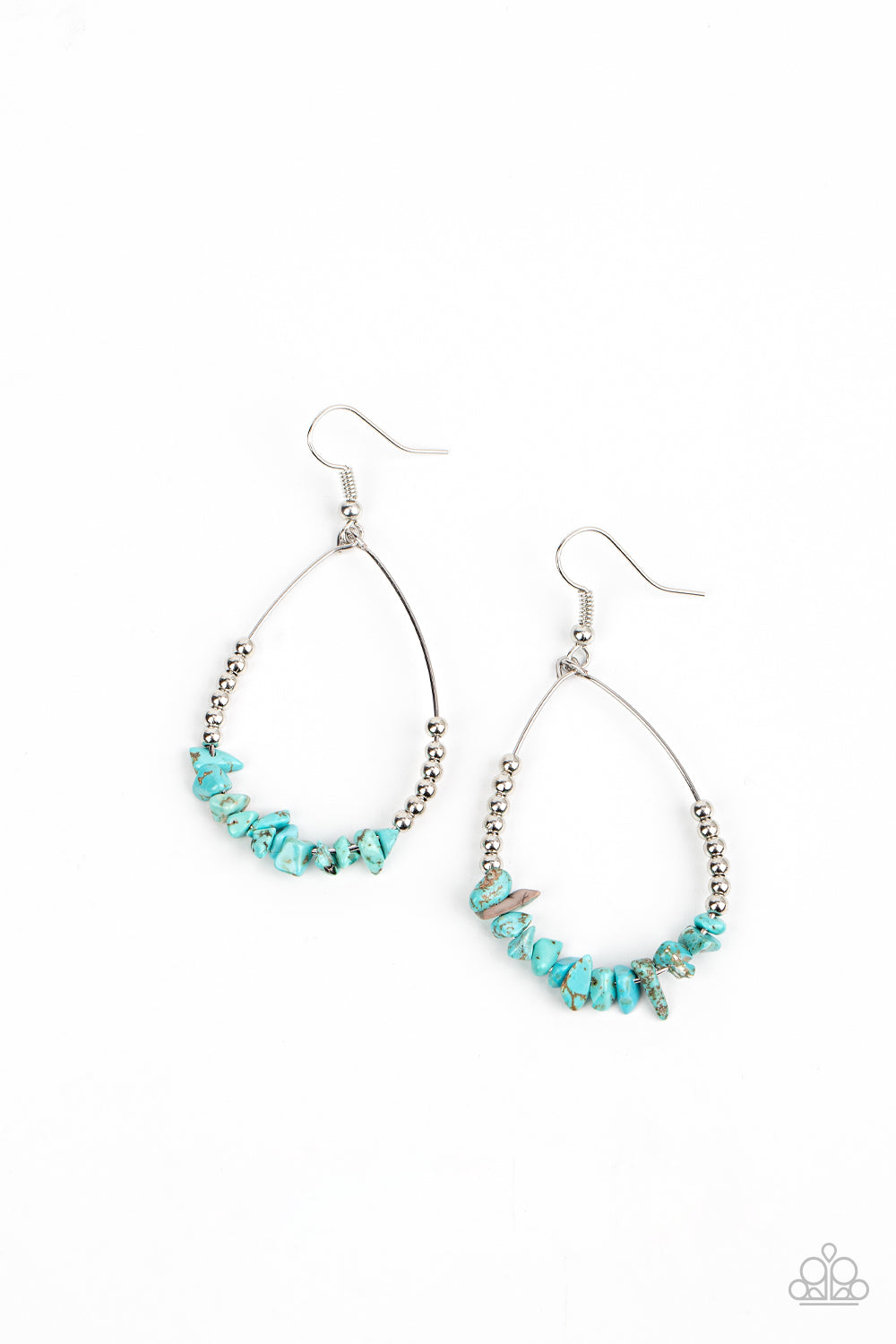 Come Out of Your SHALE - Silver w/Blue Earrings
