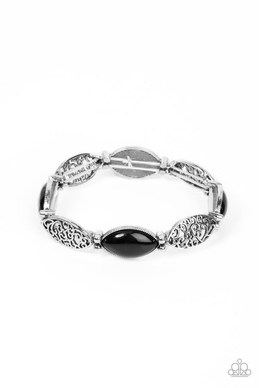 Garden Rendezvous Bracelet- Silver w/Black