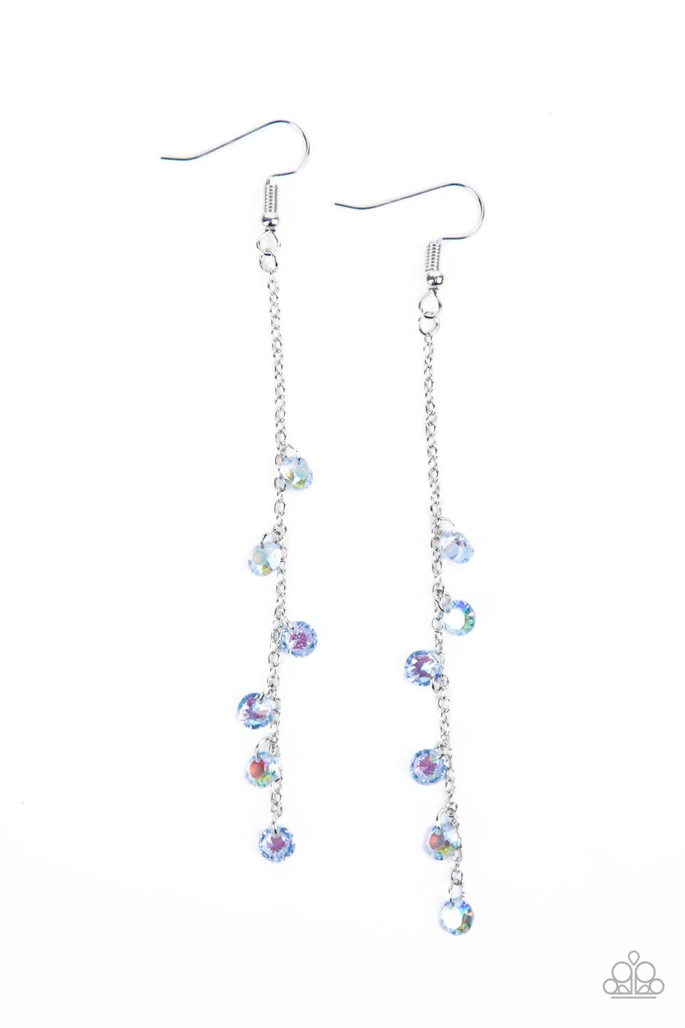 Extended Eloquence - Silver w/Blue Earrings