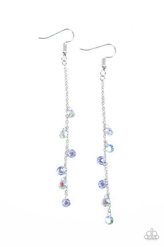 Extended Eloquence - Silver w/Blue Earrings