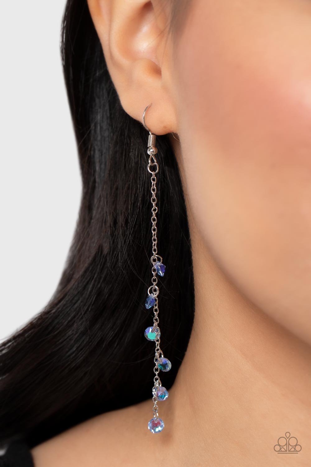 Extended Eloquence - Silver w/Blue Earrings