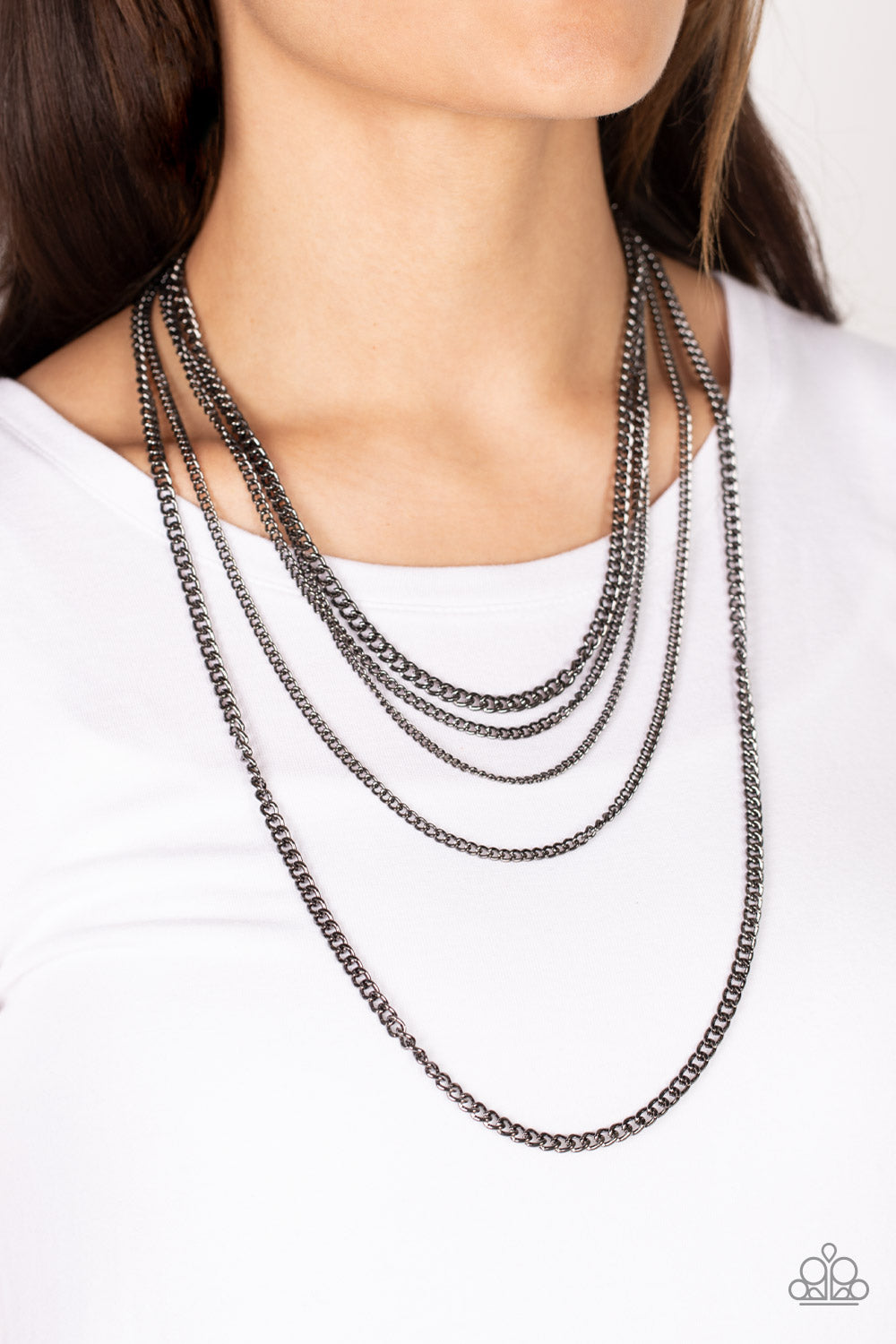 Top of the Food Chain - Gunmetal (Black) Necklace