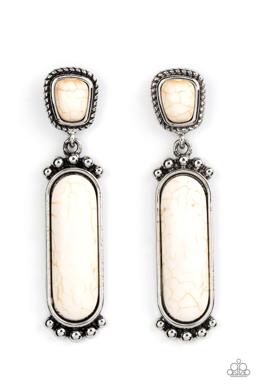 Southern Charm Earrings - White (cream w/crackle)