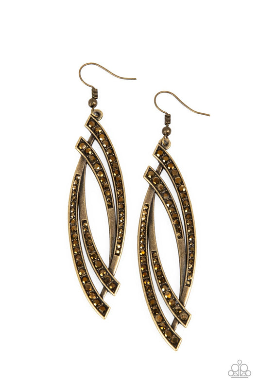 Twinkle for Two - Brass Earrings - Paparazzi Accessories