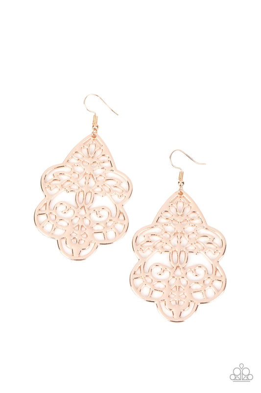 Festive Foliage - Rose Gold Earrings