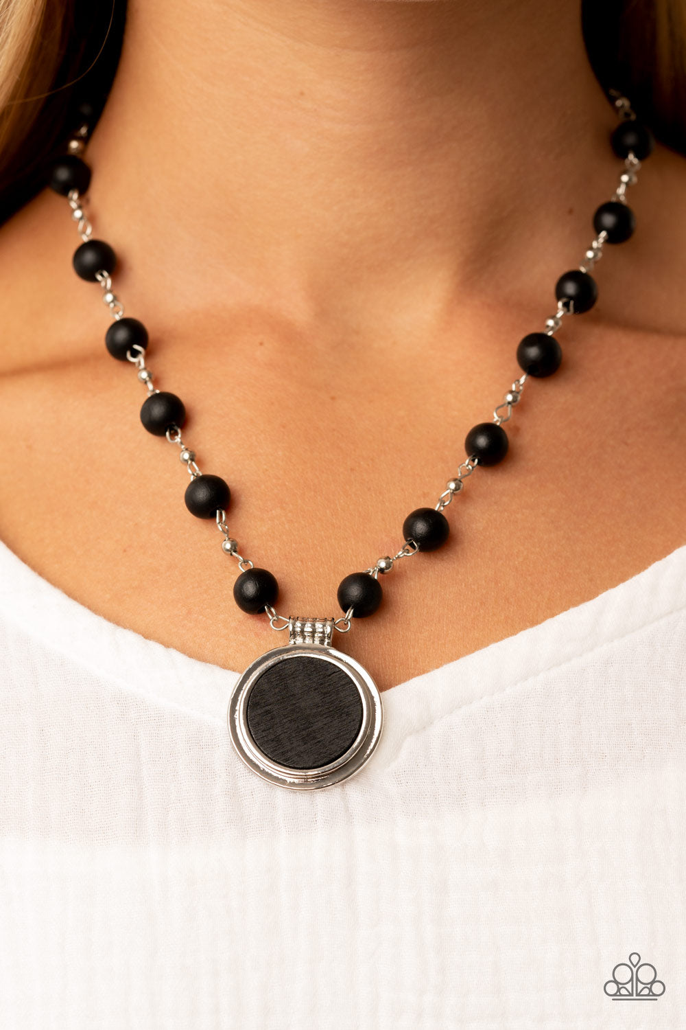 Soulful Sunrise - Silver w/Black Necklace