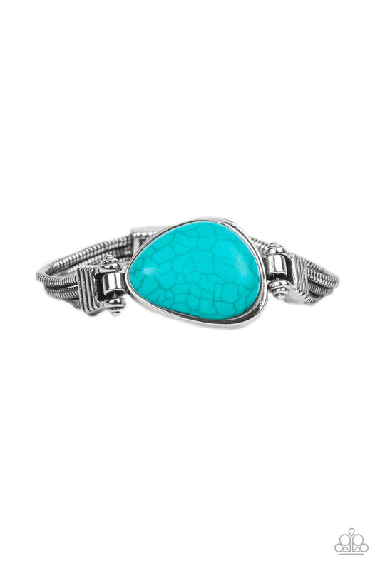 Badlands Bounty - Silver w/Blue Turquoise Stone Bracelet
