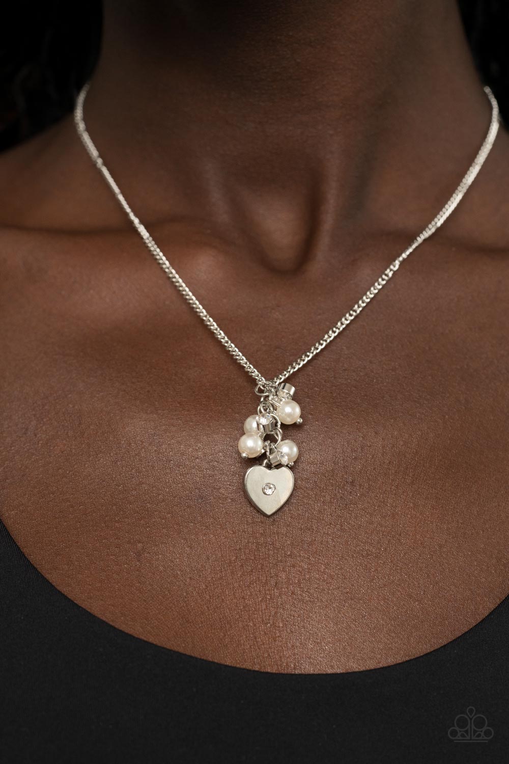 Pop It and LOCKET - Silver w/White Pearls