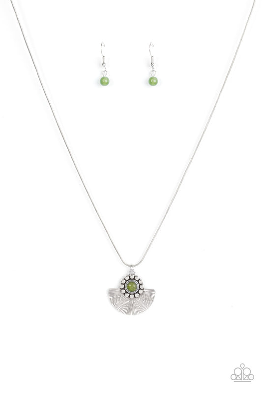 Magnificent Manifestation - Silver w/Green (jade color) Necklace